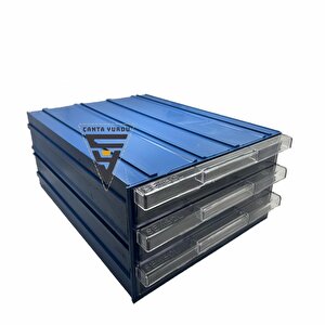 Sembol 513 Plastik Üç Çekmeceli Kutu 340x260x150mm 12 Adet