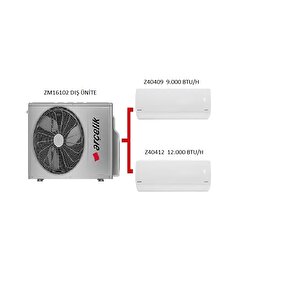 Zm16102 Multi Klima 9.000btu + 12.000 Btu