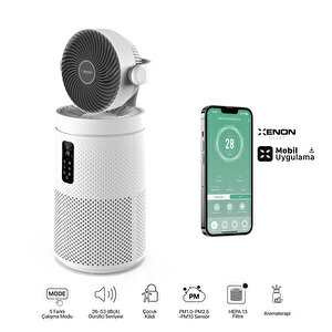 Xenon Smart Akıllı Fanlı Hava Temizleyici, Wi-fi, Aromaterapi Özellikli Air Purifier, Cadr 390m³/s, 3 Katmanlı Hepa13 Filtreli, X7422