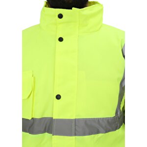 Bestguard Yüksek Görünürlüklü İşçi Parkası - İş Parkası - Yüksek Görünümlü Parka XL