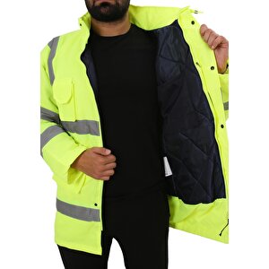 Bestguard Yüksek Görünürlüklü İşçi Parkası - İş Parkası - Yüksek Görünümlü Parka