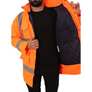 Bestguard Yüksek Görünürlüklü İşçi Parkası - İş Parkası - Yüksek Görünümlü Parka