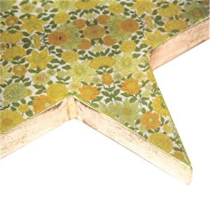 Vitale Şiva Çiçek Desenli Dekoratif Yıldız Yeşil 25x4 Cm Ak.fq0017-y