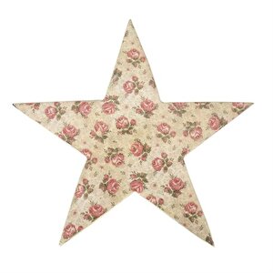 Vitale Şiva Çiçek Desenli Dekoratif Yıldız Krem 25x4 Cm Ak.fq0017-k