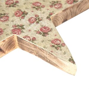 Vitale Şiva Çiçek Desenli Dekoratif Yıldız Krem 25x4 Cm Ak.fq0017-k