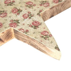 Vitale Şiva Çiçek Desenli Dekoratif Yıldız Krem 25x4 Cm Ak.fq0017-k