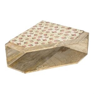 Vitale Şiva Çiçek Desenli Dekoratif Krem Raf Ak.fq0022-k