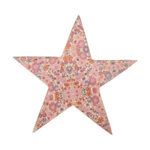Vitale Şiva Çiçek Desenli Dekoratif Yıldız Pembe 25x4 Cm Ak.fq0017