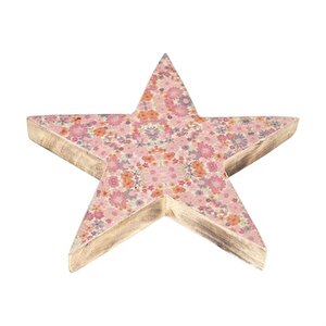 Vitale Şiva Çiçek Desenli Dekoratif Yıldız Pembe 25x4 Cm Ak.fq0017