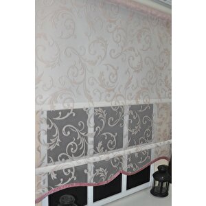 Çift Mekanizmalı Pembe Tül Stor Perde Stb-130