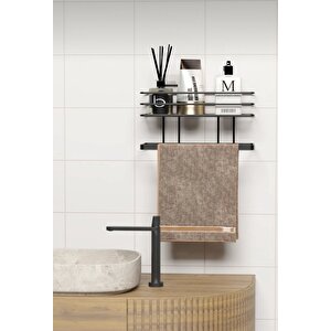 Yapışkanlı Banyo Rafı Hem Havluluk Hem Düzenleyici Ikisi Bir Arada