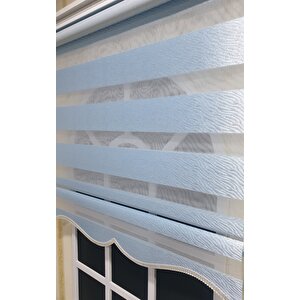 Zebra Stor Perde Zebra Desen Gümüş Simli Mavi Etek Dilimli Stb900 70x200 cm