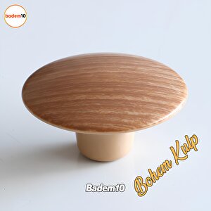 Bohem Plastik Dış Bükey Kulp Açık Ceviz Renk Mobilya Mutfak Dolap Dolabı Çekmece Kulpu Kulbu