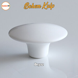 Bohem Plastik Dış Bükey Kulp 10 Adet ( Beyaz ) Renk Mobilya Mutfak Dolap Dolabı Çekmece Kulpu Kulbu