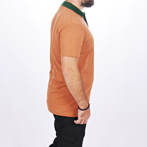 Formteks Polo Yaka Tshirt Kahve-yeşil Yakalı 3XL