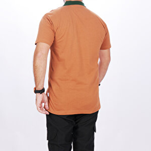 Formteks Polo Yaka Tshirt Kahve-yeşil Yakalı 3XL