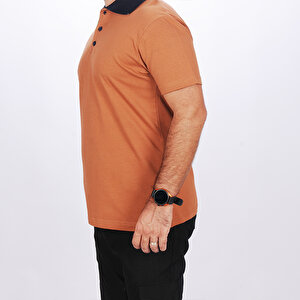 Formteks Polo Yaka Tshirt Kahve-lacivert Yakalı L