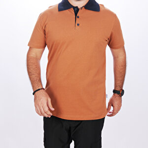 Formteks Polo Yaka Tshirt Kahve-lacivert Yakalı XL