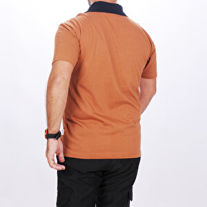 Formteks Polo Yaka Tshirt Kahve-lacivert Yakalı XL