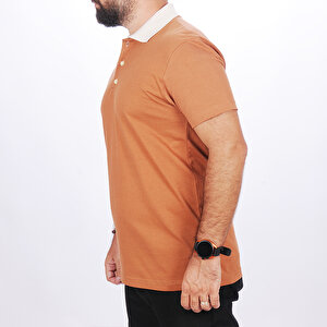 Formteks Polo Yaka Tshirt Kahve-bej Yakalı L