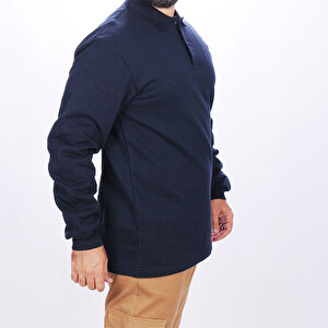 Formteks İş Sweatshirt Polo Yaka Lacivert L