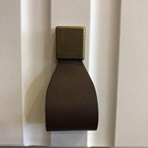 Deri Düğme Kulp Antik Kahve (2 Adet)