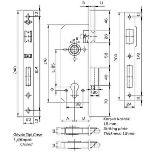 152r-60mm Dış Kapı Silindirli Nikel