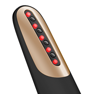 Titreşimli Kırmızı Led Terapili Sıkılaştırıcı Yüz Bakım Cihazı | Skin Firming Wand Siyah