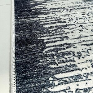 Zebra Çizgi Desenli Modern Abstrak Tasarımlı Halı Kaymaz Taban Makinada Yıkanabilir Siyah Beyaz Renkli Kaymaz Taban Halı