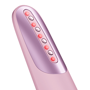 Titreşimli Kırmızı Led Terapili Sıkılaştırıcı Yüz Bakım Cihazı | Skin Firming Wand Pembe