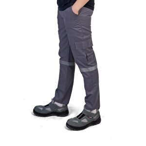 Formteks Kargo Pantolon 16/12 Gabardin Reflektörlü  Gri 3XL