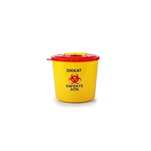Tıbbi Atık Plastik Çöp Kovası 1.3 Lt
