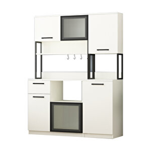 Leny 2+1 Modüllü 3 Kapaklı Çok Amaçlı Kahve Köşesi Dolabı Aytaşı Aytaşı