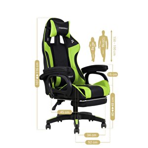 Fashcolle Dynamic Green Masajlı Oyuncu Koltuğu