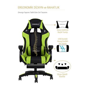 Fashcolle Dynamic Green Masajlı Oyuncu Koltuğu