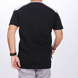 Formteks V Yaka Omuz Garnili Tshirt Siyah-gri XL