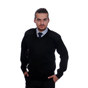 Formteks Güvenlik Kazak  V Yaka Siyah XL
