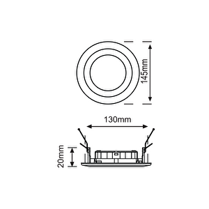 Hl-3009 9 Watt Sıva Altı Yuvarlak Led Panel - 9w Panel Beyaz
