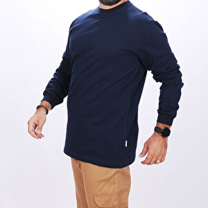 Formteks İş Sweatshirt Bisiklet Yaka Lacivert XL