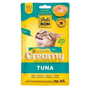Kedi Ödül Maması - Creamy - Ton Balıklı - 15 Gr 5'li - Delibon