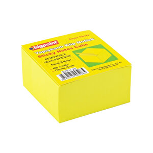 | Yapışkanlı Super Sticky Küp 75x75mm Neon Sarı 400 Yaprak – İz Bırakmaz