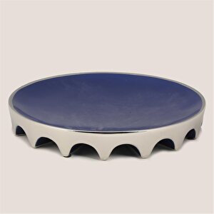 Seramik Lacivert Kolezyum Tabak 29*29*5 Cm