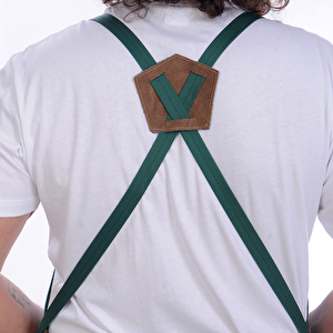 Formteks Deri Takviyeli Boydan Önlük Yeşil-kahve Derili