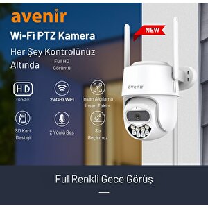 Av-s305 Gece Görüşlü Ptz 360° Hareketli Wifi Akıllı Kamera Dış Ortam Ptz Ip Kamera