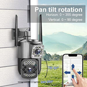 Av-m07w 2 Kameralı Wifi Sesli 4mp Full Hd Uygulama Kontrollü Sesli Su Geçirmez Kamera