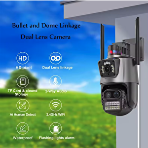 Av-m21y 6mp 8x Zoom Wifi Onvif 2 Kameralı Dış Mekan Ptz Kamera