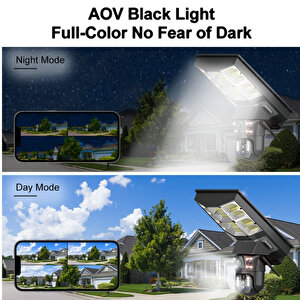 Av-sl400x 10x Zoom 4g Sim Kartlı Solar Güneş Enerjili Sokak Lambası Çift Lensli Kamera