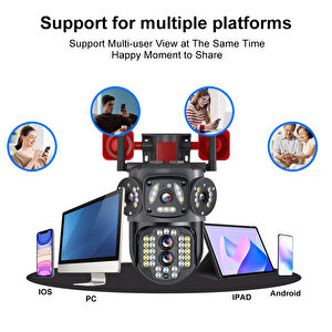 Av-s314 Wi̇fi̇ Hoparlörlü 4mp 2 Kamerali 10x Opti̇k Zoomlu Ptz Kamera