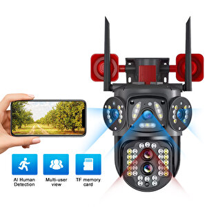 Av-s314 Wi̇fi̇ Hoparlörlü 4mp 2 Kamerali 10x Opti̇k Zoomlu Ptz Kamera