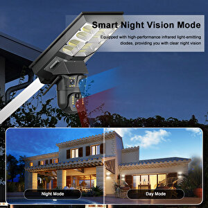 Av-sl400w 4mp 2 Kameralı Wifi Solar Panelli Sokak Lambası Büyük Boy